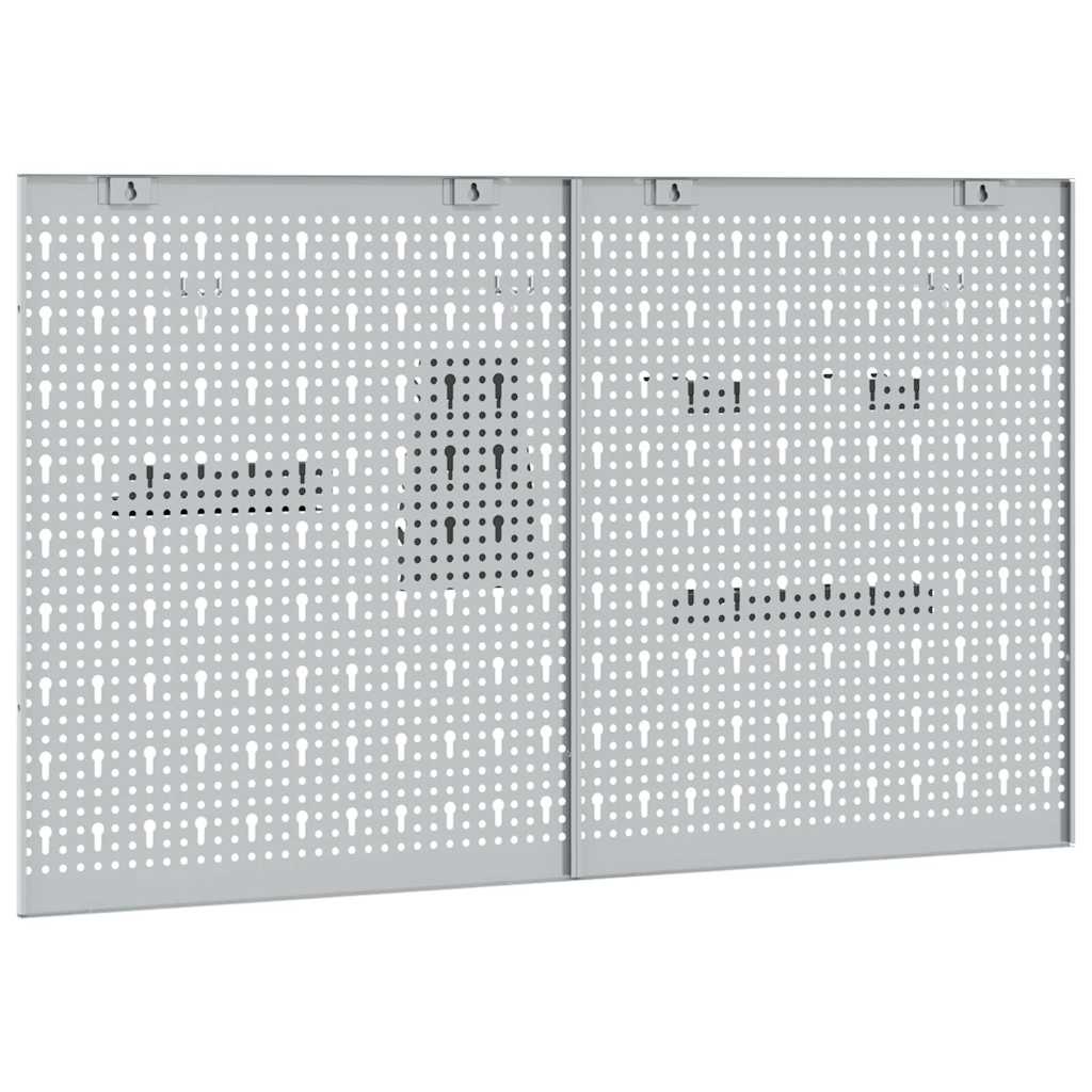 Werkzeugwandpaneel 2 pcs Grau 100 x 1 x 60 cm