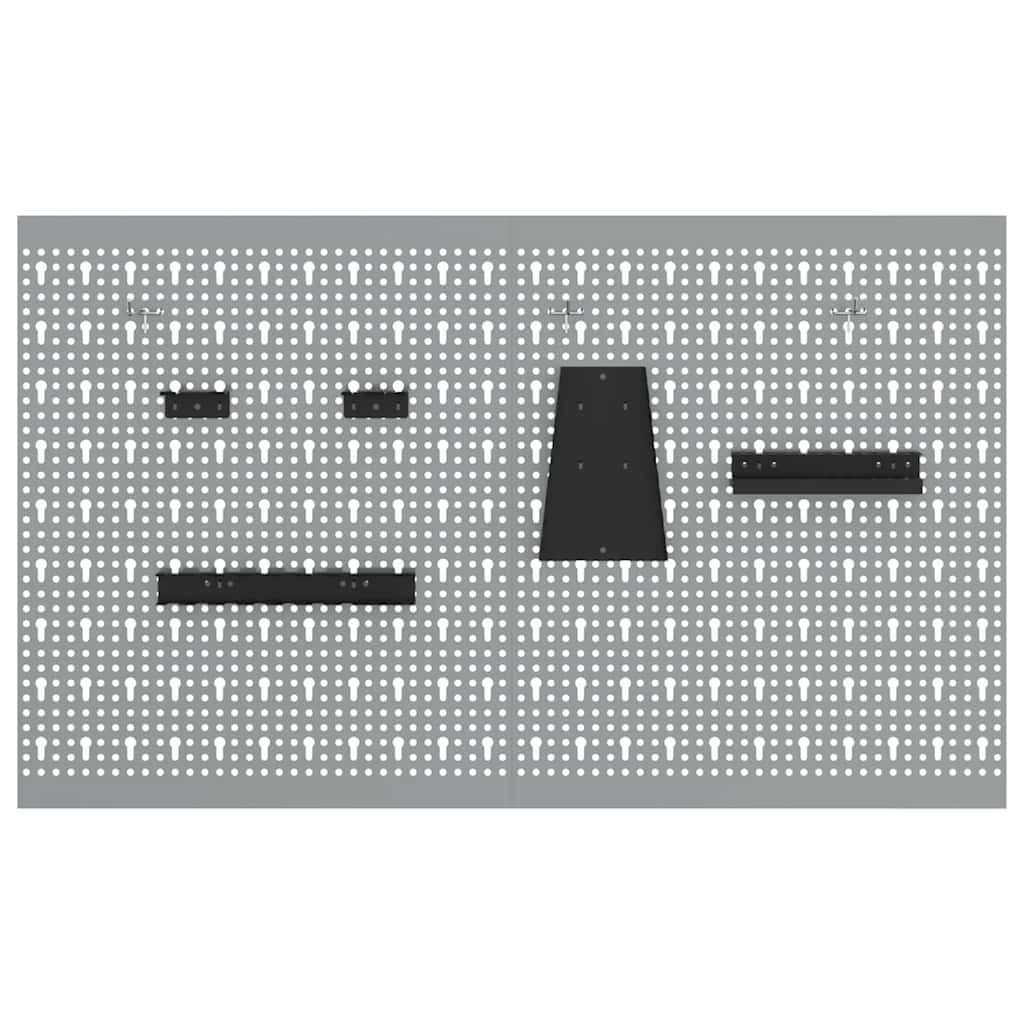 Werkzeugwandpaneel 2 pcs Grau 100 x 1 x 60 cm