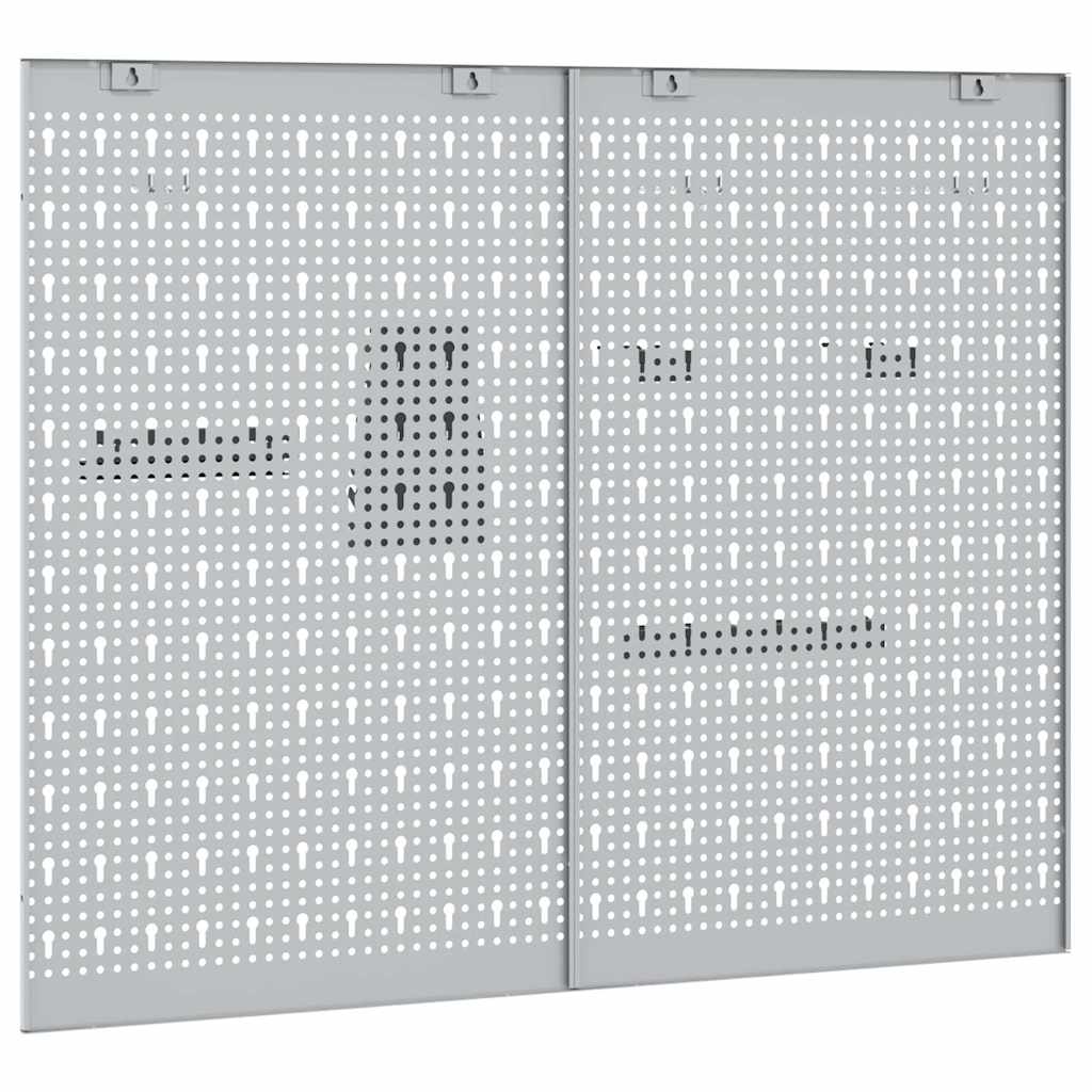 Werkzeugwandpaneel 2 pcs Grau 100 x 1 x 80 cm