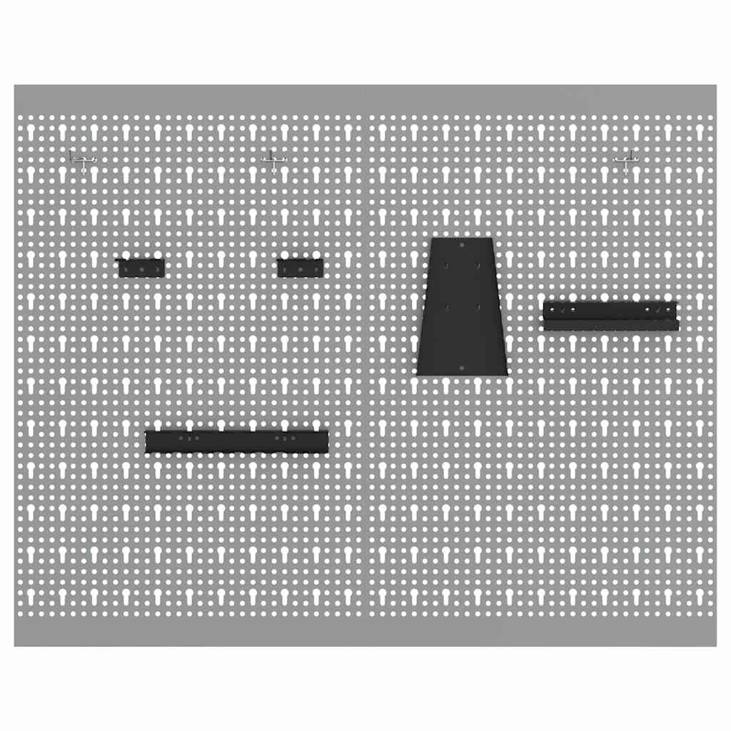 Werkzeugwandpaneel 2 pcs Grau 100 x 1 x 80 cm