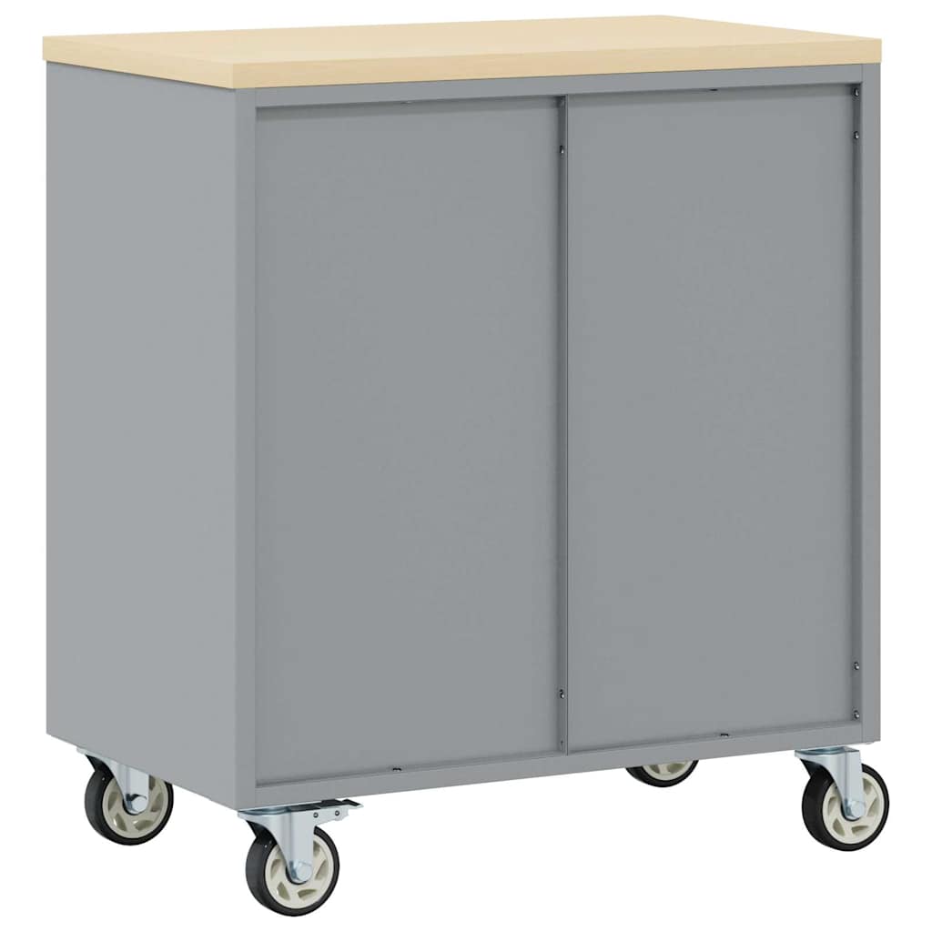 Trolley Rolling Workbench Schwarz und Grau 75 x 45 x 85 cm