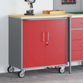 Trolley Rolling Workbench Mit Rad Rot und Grau 75 x 45 x 85 cm