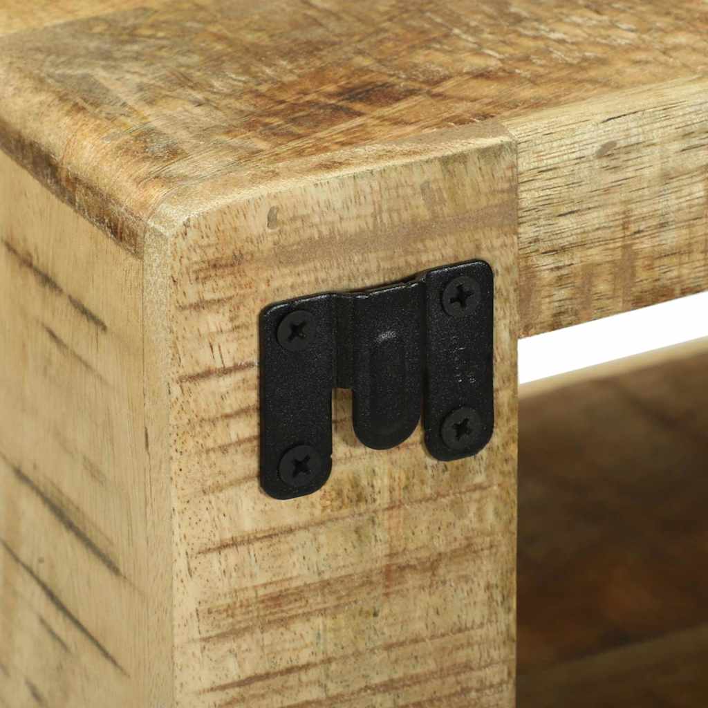 TV-Schränk mit Regal Braun 80 x 30 x 25 cm Massivholz Mango