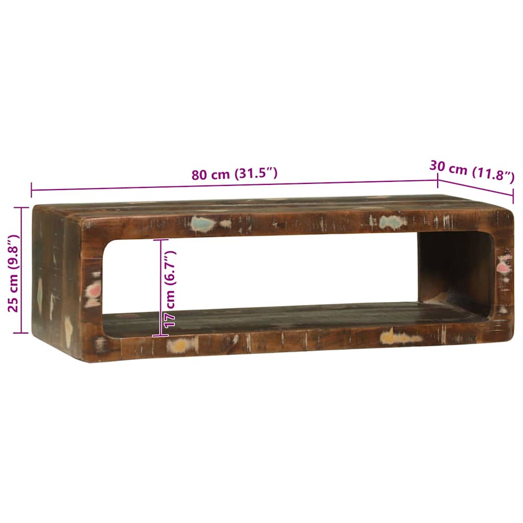 TV-Schränk Mehrfarbig 80 x 30 x 25 cm Massivholz Altholz