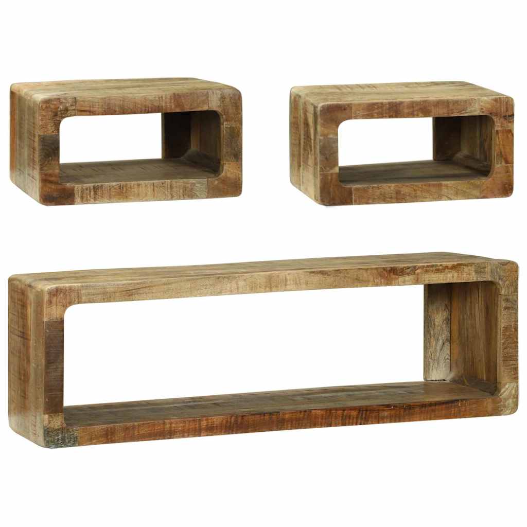 TV-Schrankset mit Regal 3 pcs Braun Massivholz Mango