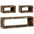 TV-Schrankset mit Regal 3 pcs Mehrfarbig Massivholz Altholz
