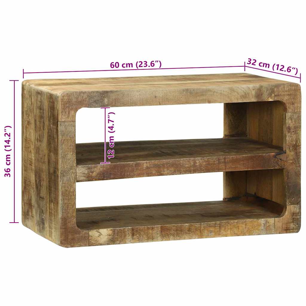TV-Schränk mit Regal Braun 60 x 32 x 36 cm Massivholz Mango
