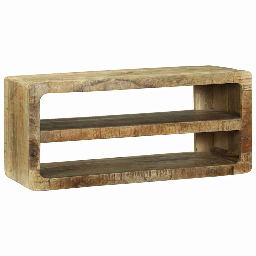 TV-Schränk mit Regal Braun 80 x 32 x 36 cm Massivholz Mango