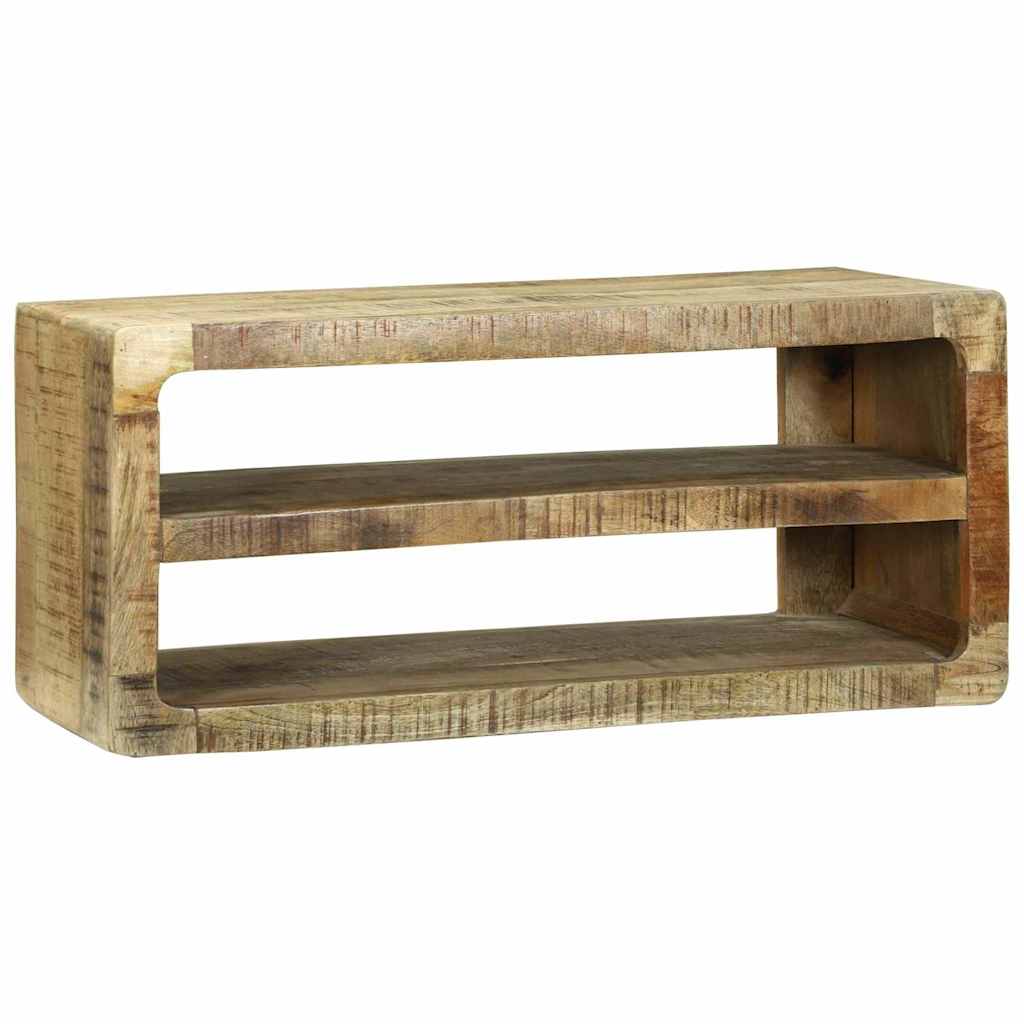 TV-Schränk mit Regal Braun 80 x 32 x 36 cm Massivholz Mango