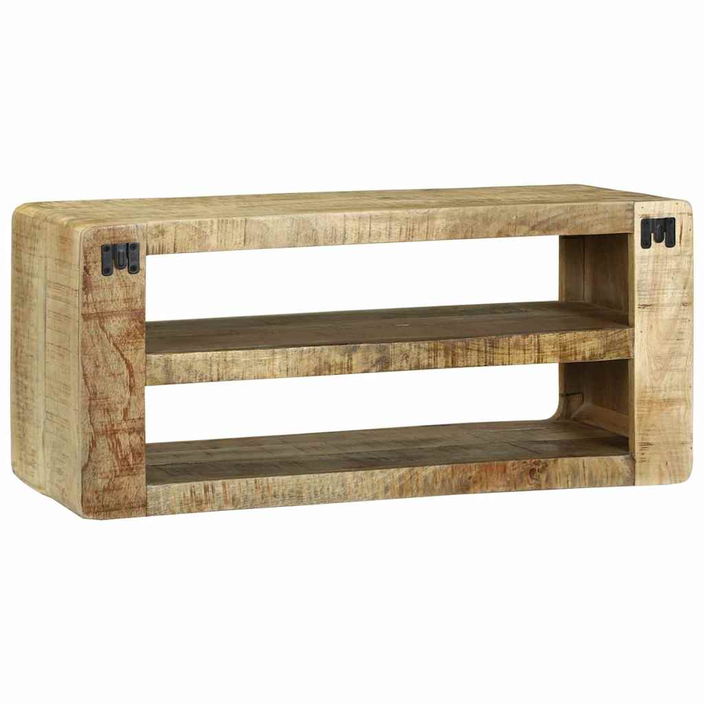 TV-Schränk mit Regal Braun 80 x 32 x 36 cm Massivholz Mango