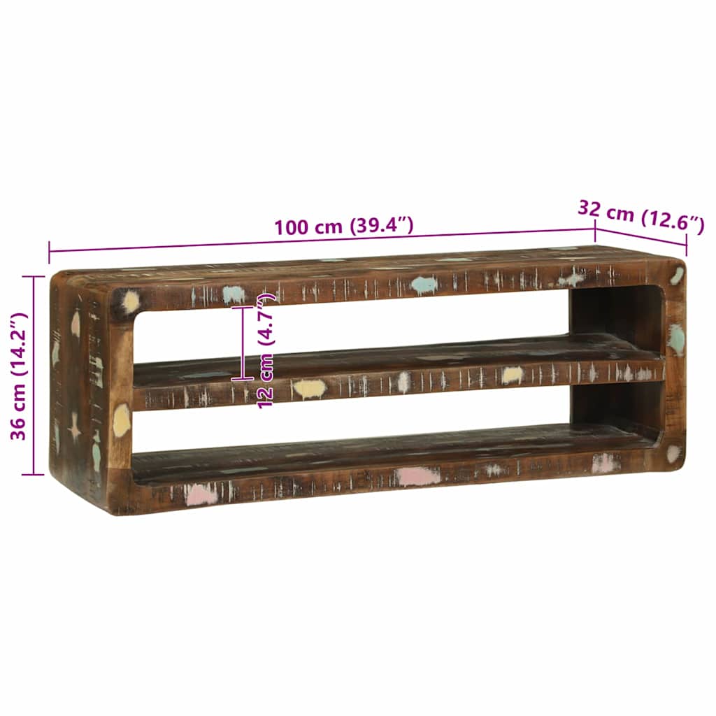 TV-Schränk Mehrfarbig 100 x 32 x 36 cm Massivholz Altholz