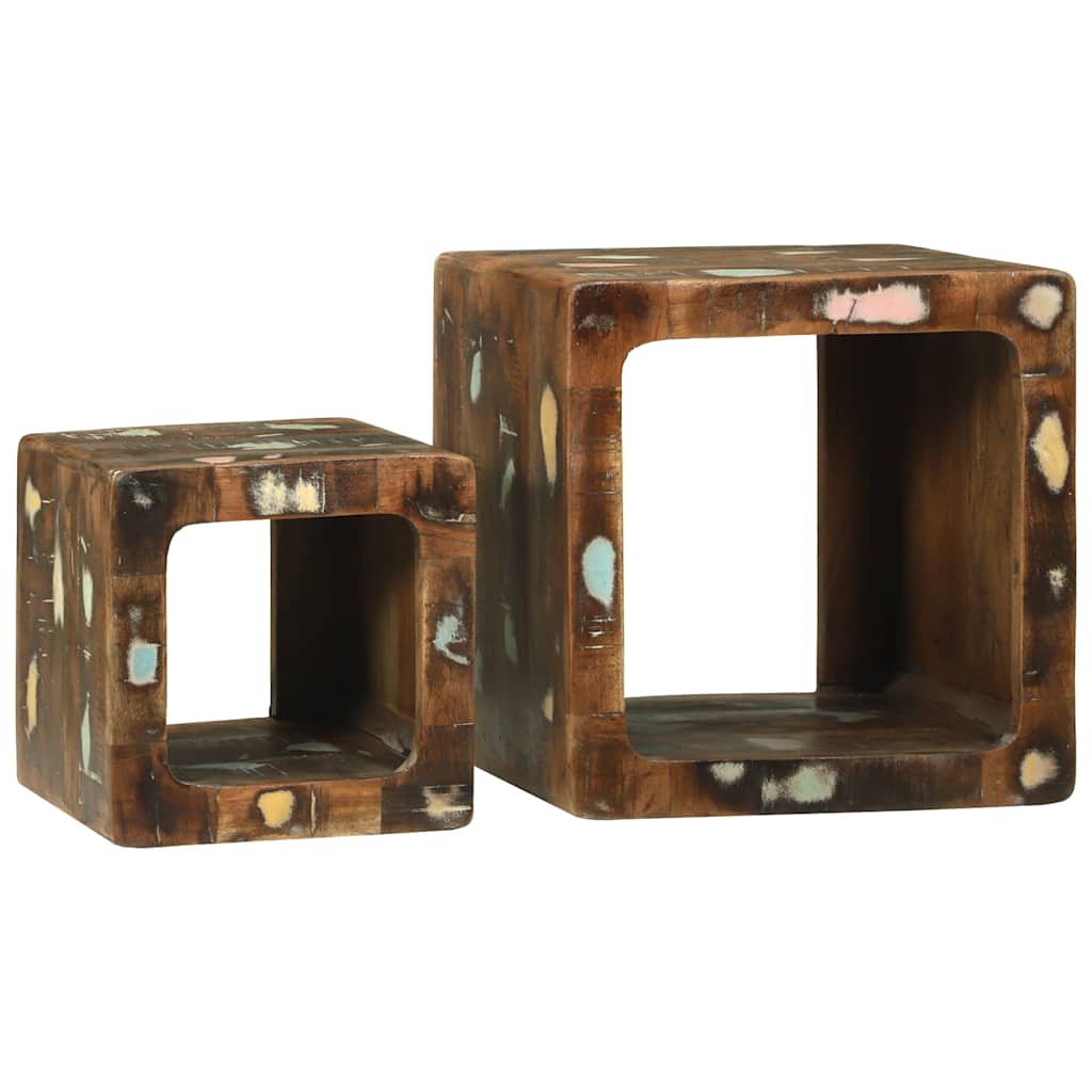 TV-Einheiten 2 pcs Mehrfarbig Massives upgecyceltes Holz