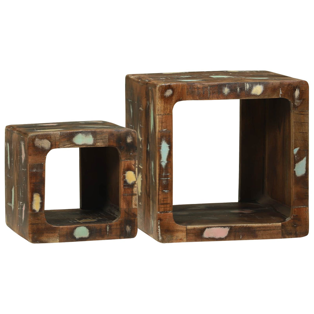 TV-Einheiten 2 pcs Mehrfarbig Massives upgecyceltes Holz