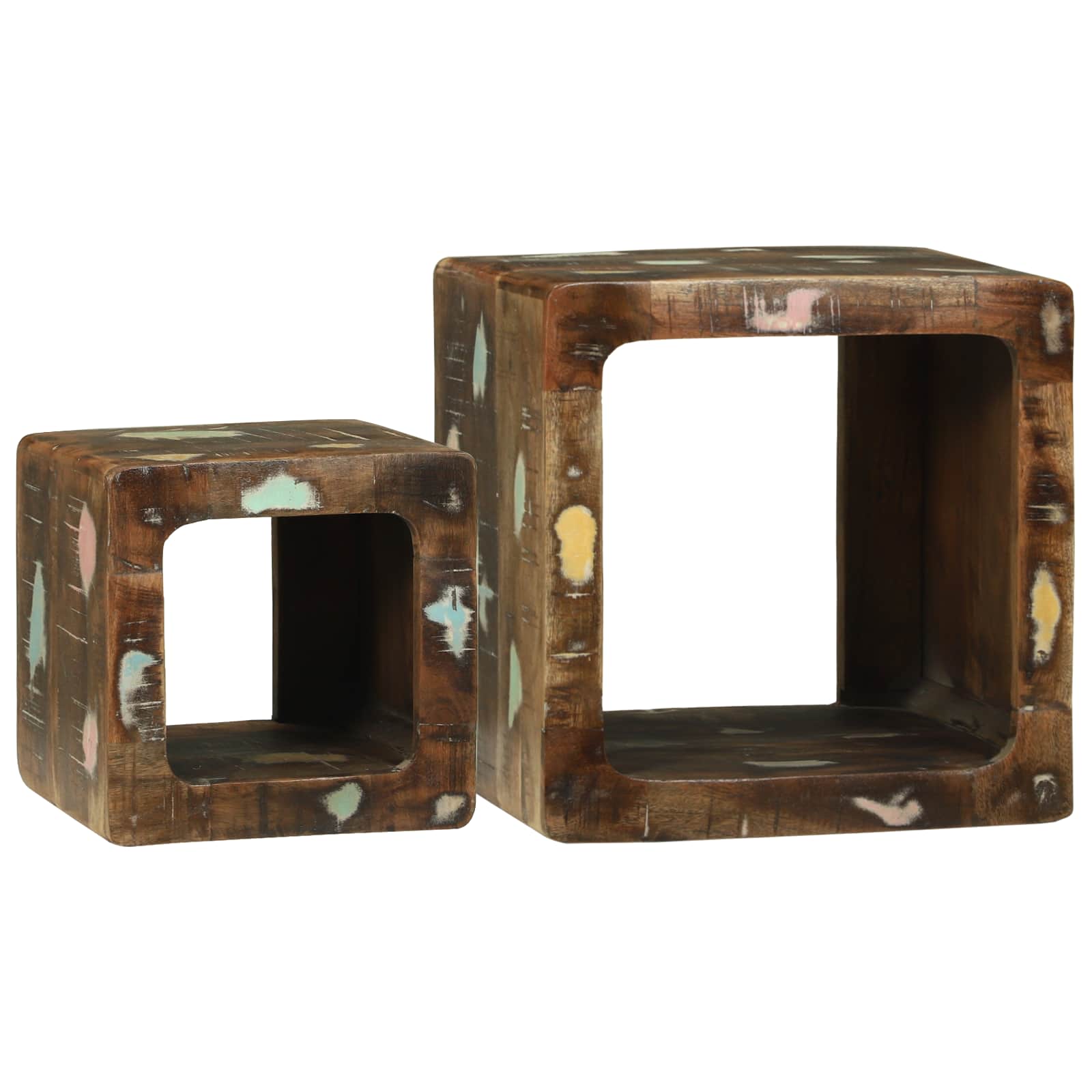 TV-Einheiten 2 pcs Mehrfarbig Massives upgecyceltes Holz