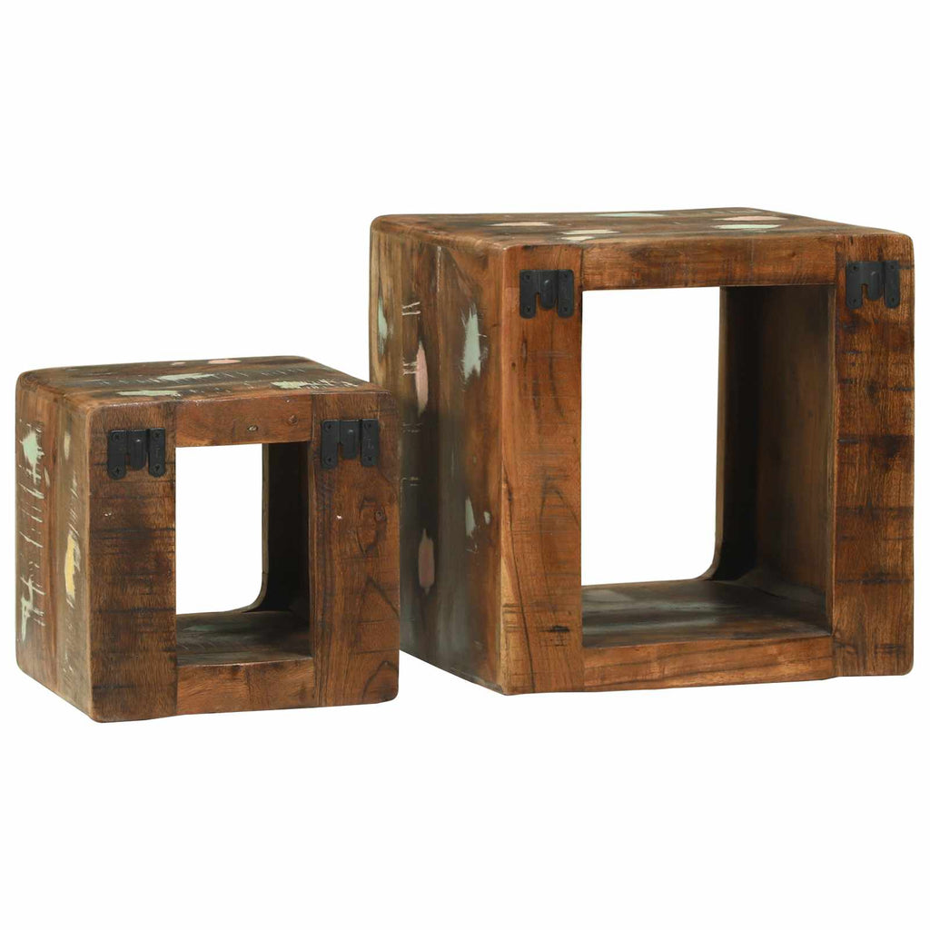 TV-Einheiten 2 pcs Mehrfarbig Massives upgecyceltes Holz