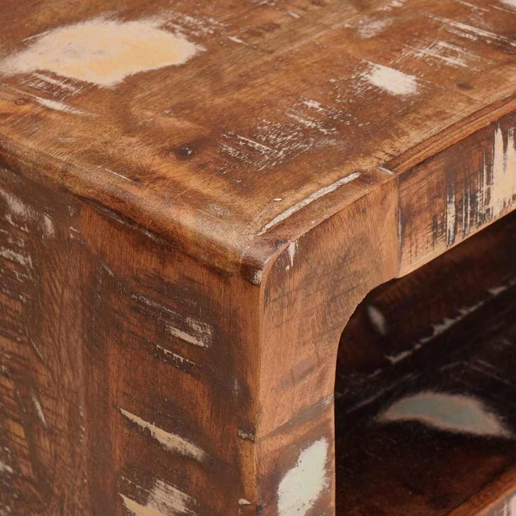 Beistelltisch Braun 40 x 32 x 46 cm Massives upgecyceltes Holz