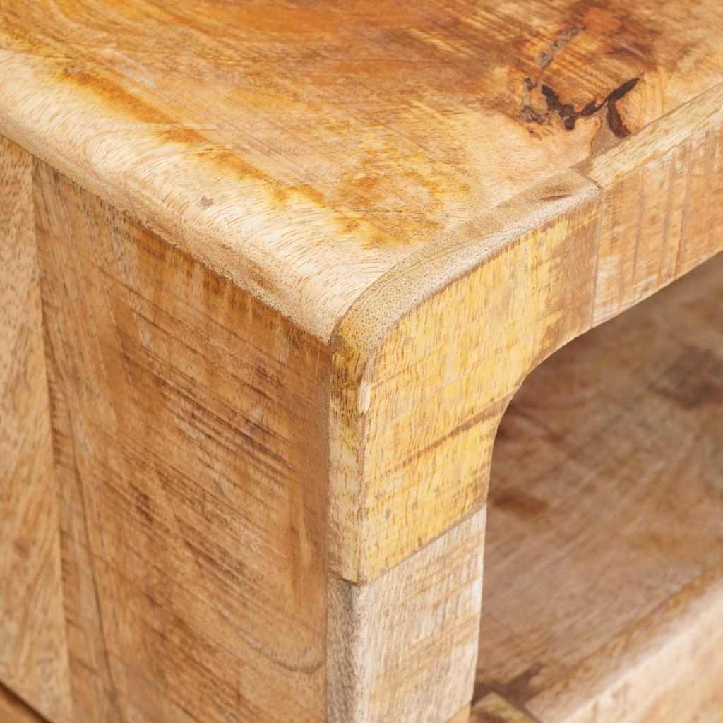Beistelltisch mit Regal Braun 40 x 40 x 49 cm Massivholz Mango