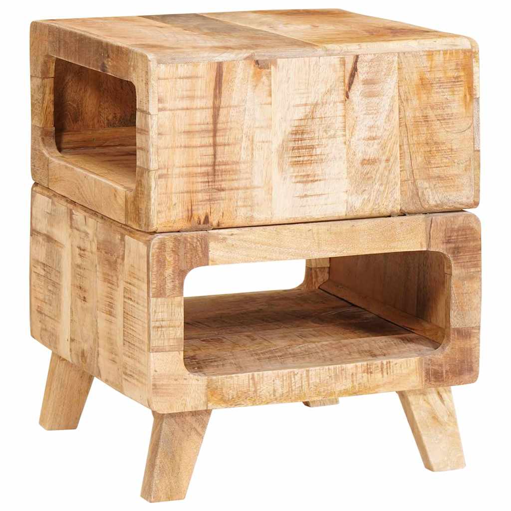 Beistelltisch mit Regal Braun 40 x 40 x 49 cm Massivholz Mango