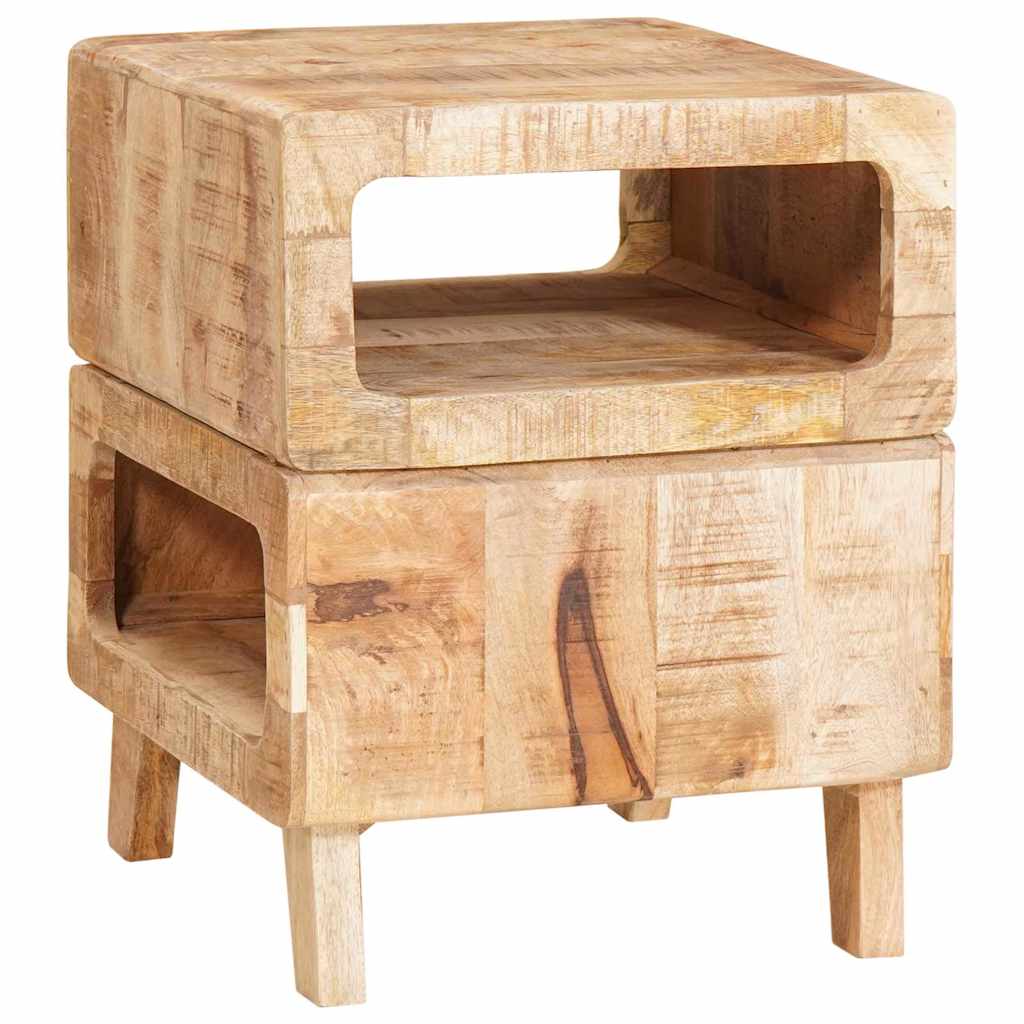 Beistelltisch mit Regal Braun 40 x 40 x 49 cm Massivholz Mango