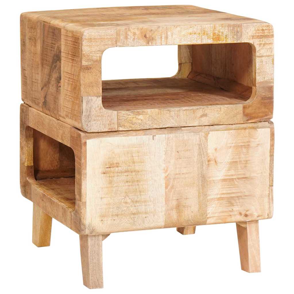 Beistelltisch mit Regal Braun 40 x 40 x 49 cm Massivholz Mango