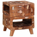 Beistelltisch Braun 40 x 40 x 49 cm Massives upgecyceltes Holz