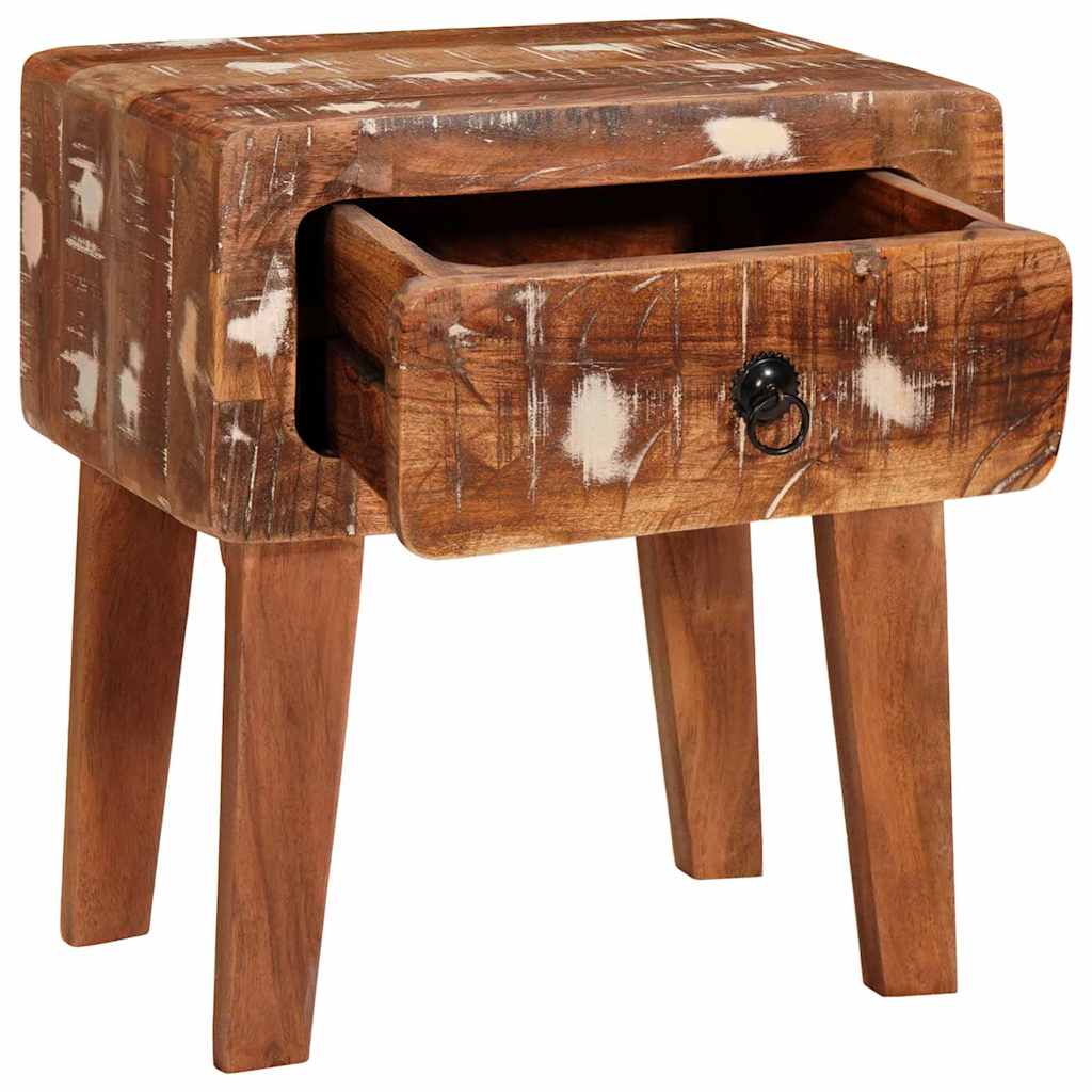 Beistelltisch Braun 40 x 32 x 46 cm Massives upgecyceltes Holz
