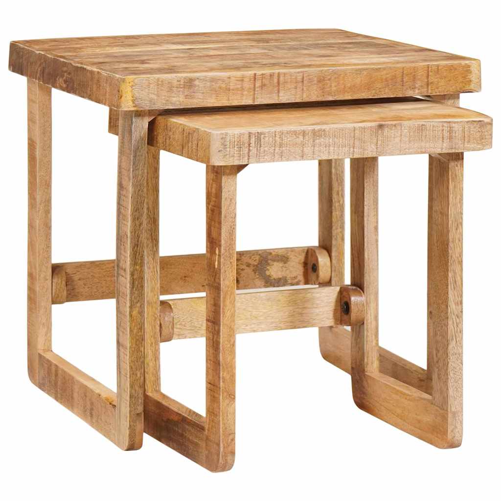 Satztische 2 pcs Braun 46 x 46 x 45 cm Massivholz Mango