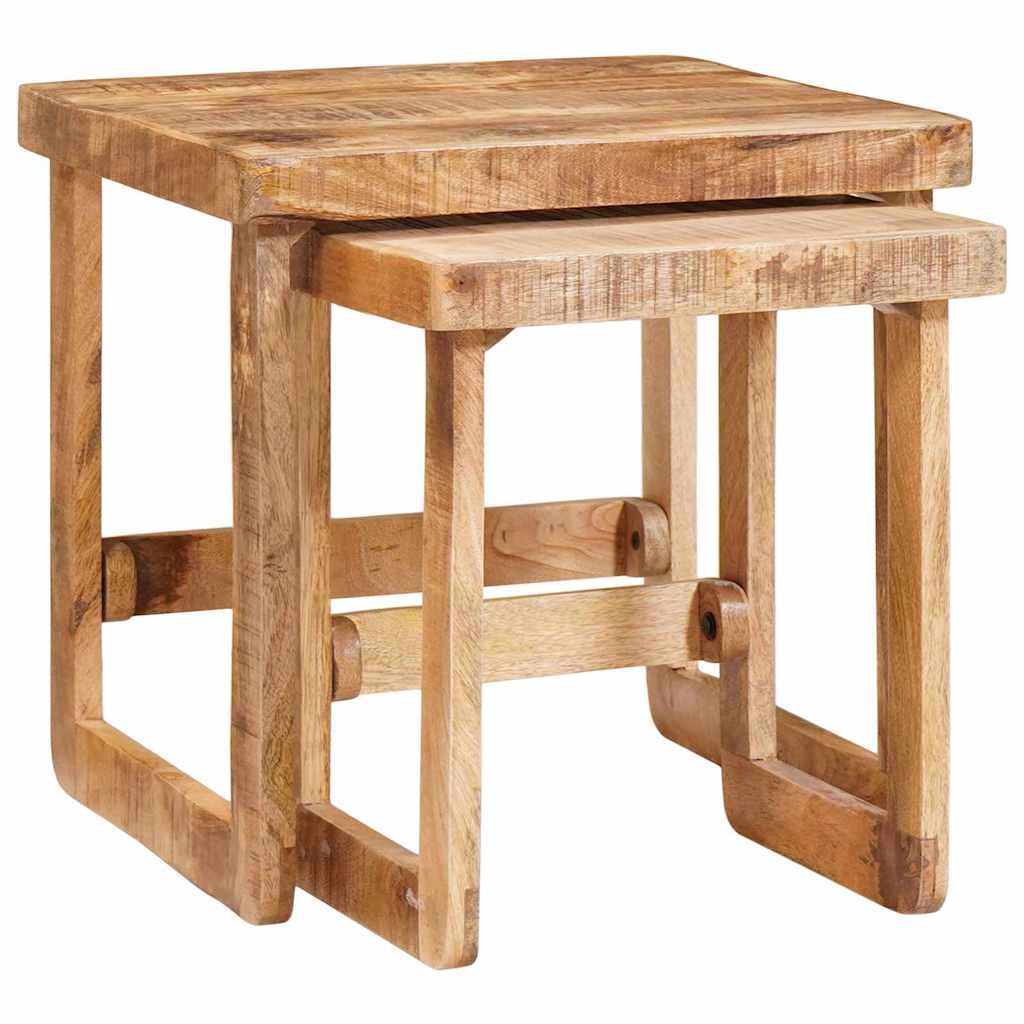 Satztische 2 pcs Braun 46 x 46 x 45 cm Massivholz Mango