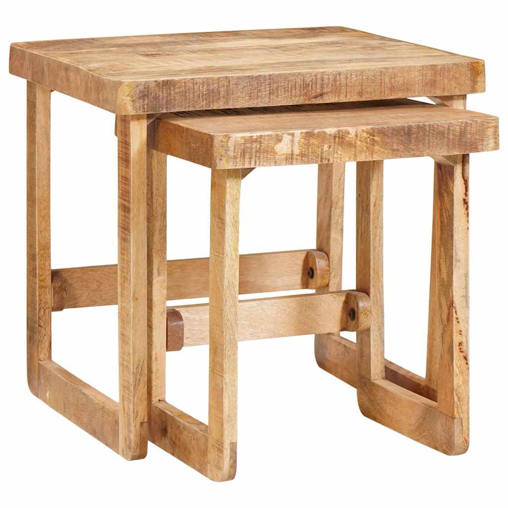 Satztische 2 pcs Braun 46 x 46 x 45 cm Massivholz Mango