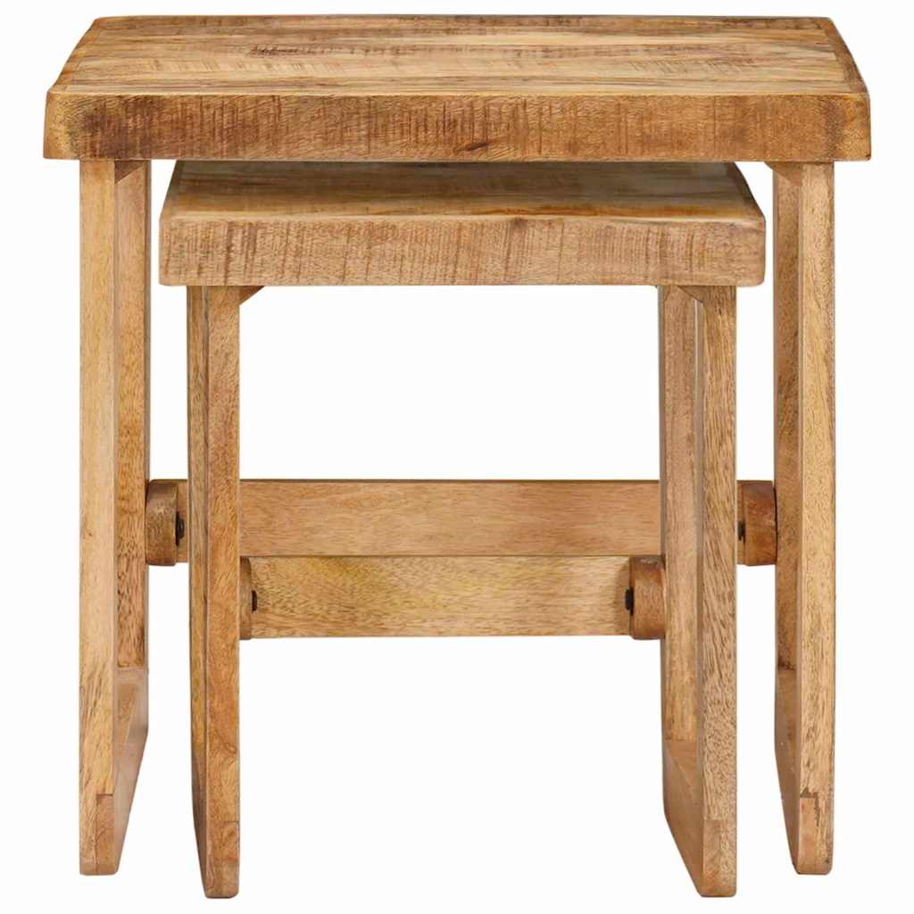 Satztische 2 pcs Braun 46 x 46 x 45 cm Massivholz Mango