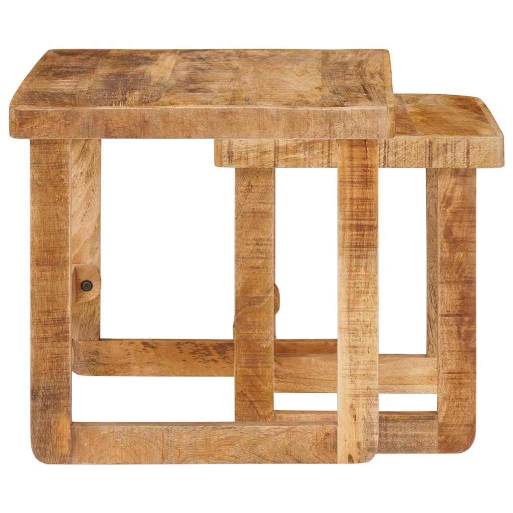 Satztische 2 pcs Braun 46 x 46 x 45 cm Massivholz Mango