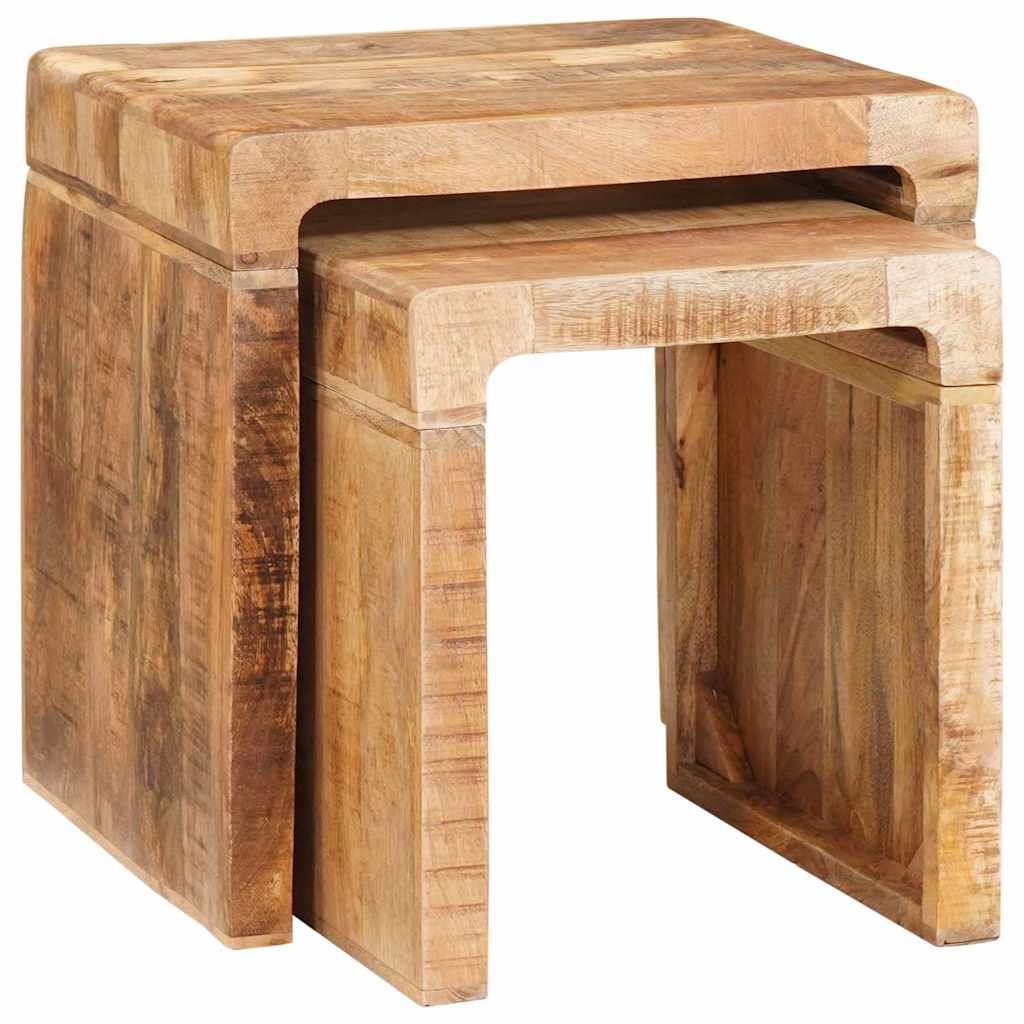 Satztische 2 pcs Braun 46 x 40 x 46 cm Massivholz Mango