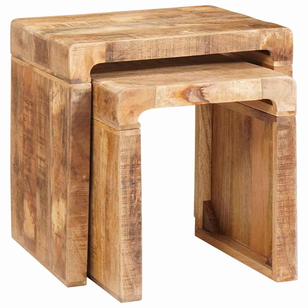 Satztische 2 pcs Braun 46 x 40 x 46 cm Massivholz Mango