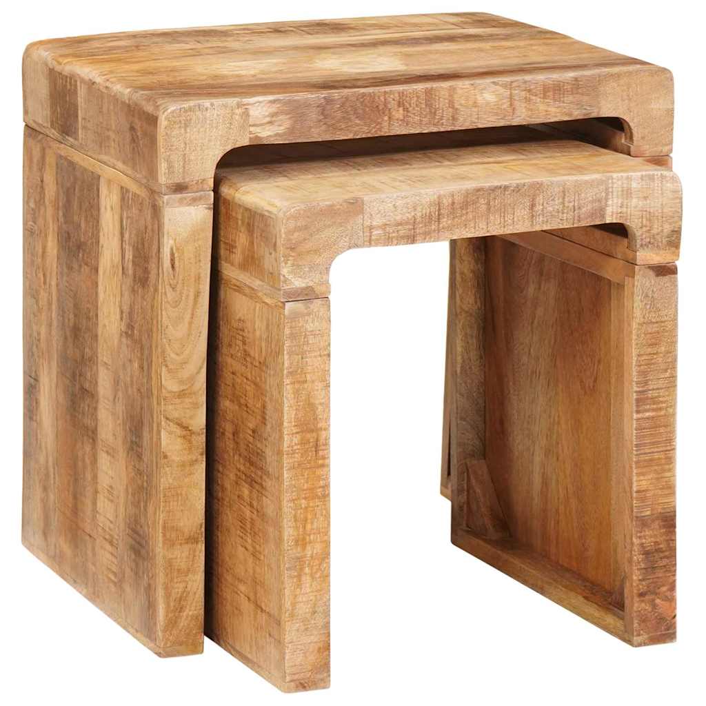 Satztische 2 pcs Braun 46 x 40 x 46 cm Massivholz Mango