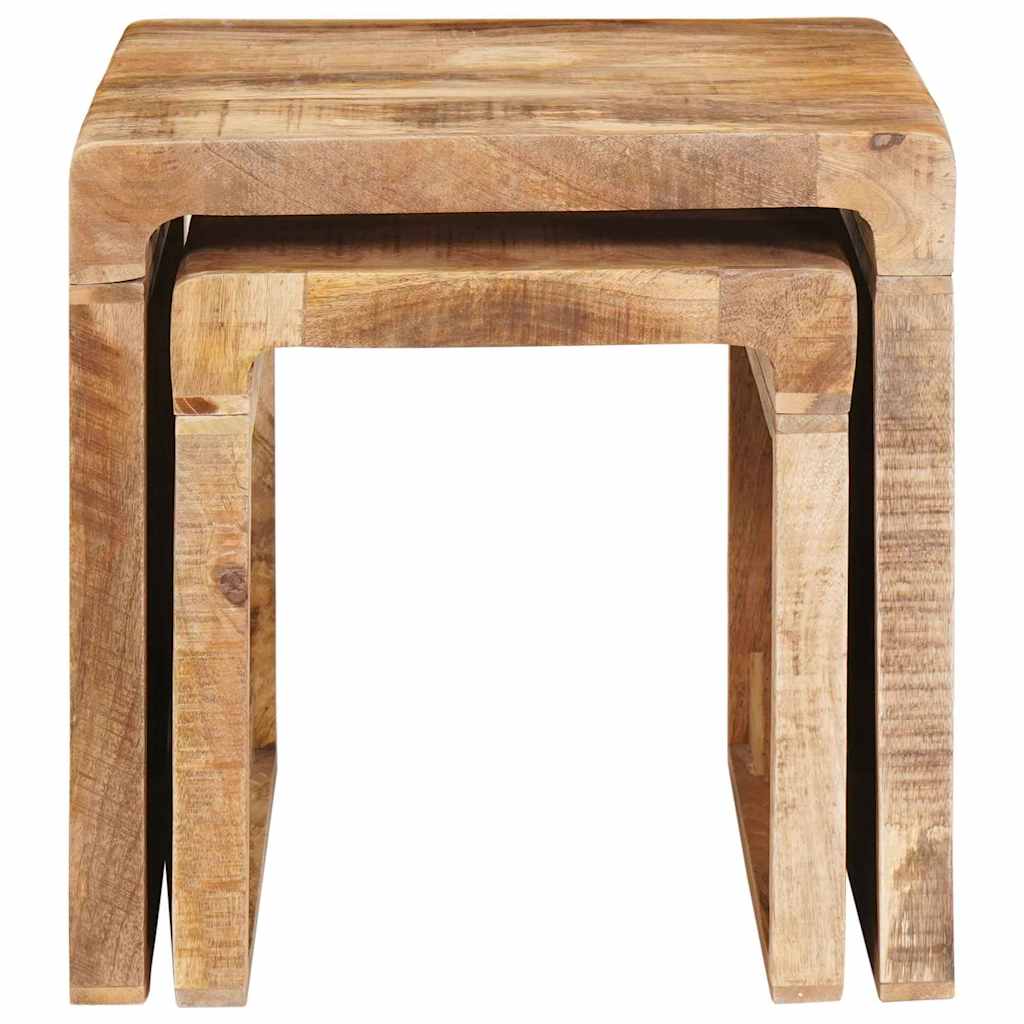 Satztische 2 pcs Braun 46 x 40 x 46 cm Massivholz Mango