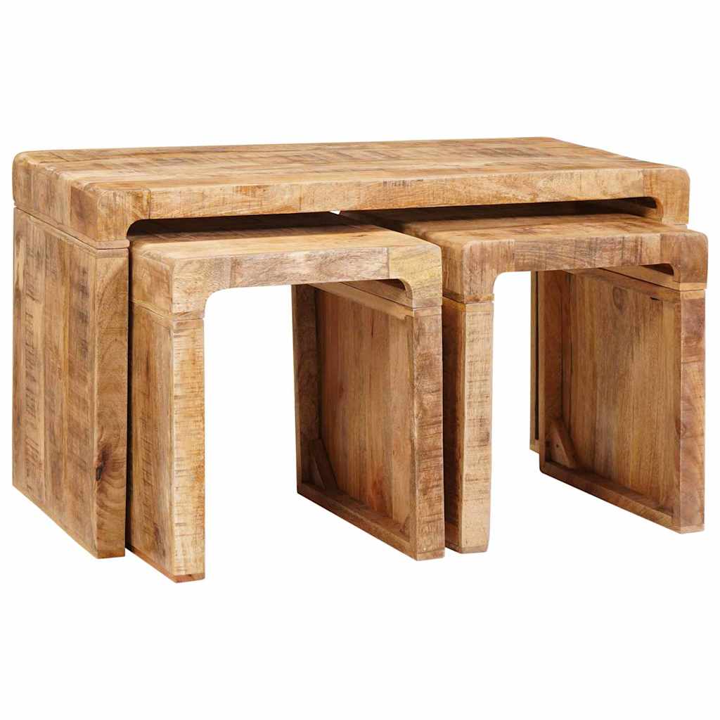 Nestingtisch 3 pcs Braun Massivholz Mango