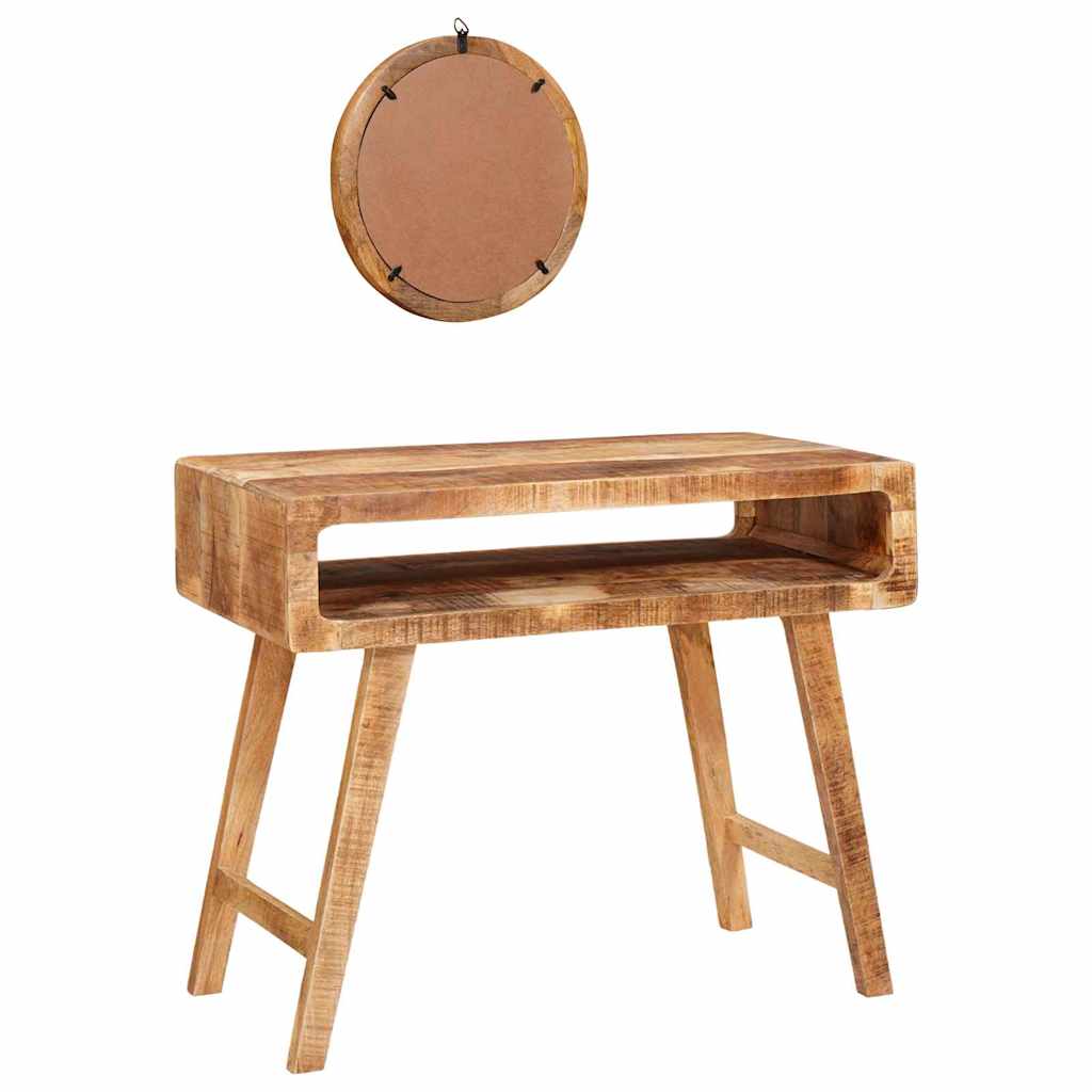 Schminktisch mit Spiegel Braun 90 x 76 x 45 cm Massivholz Mango