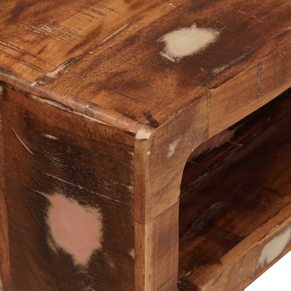 Schminktisch Braun 90 x 76 x 45 cm Massives upgecyceltes Holz