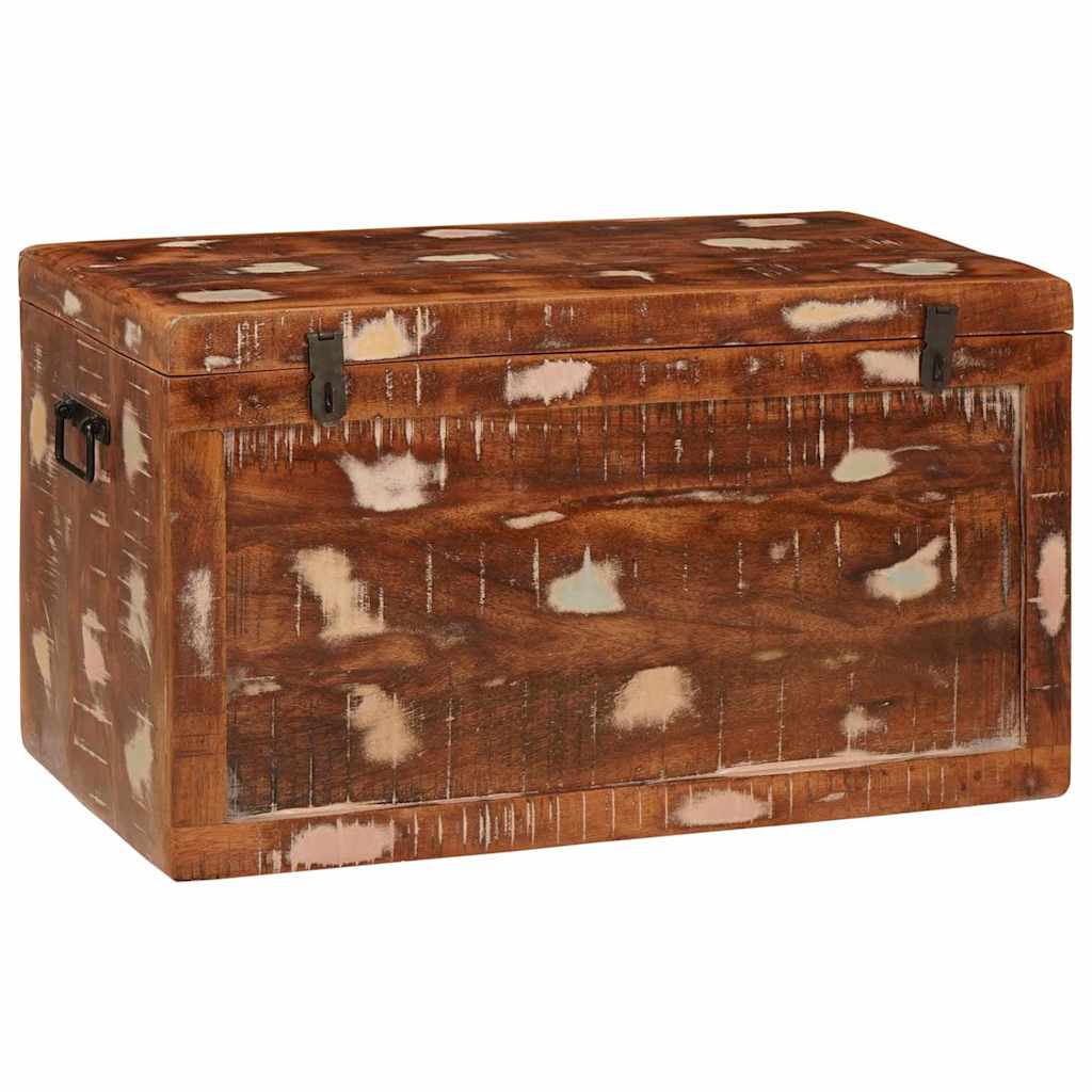 Aufbewahrungsbox mit Speicher mit Tür Braun Massivholz Mango