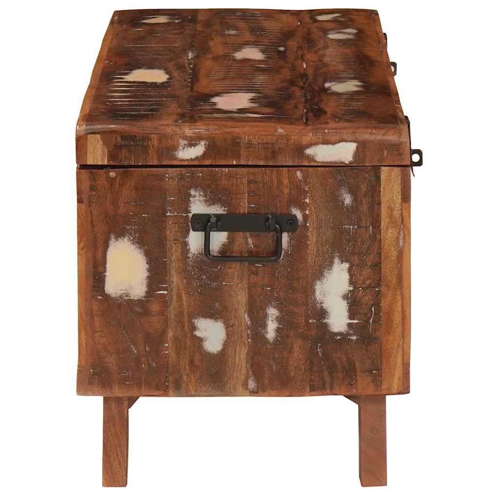 Aufbewahrungsbox mit Speicher 70 x 35 x 40 cm Massives Altholz
