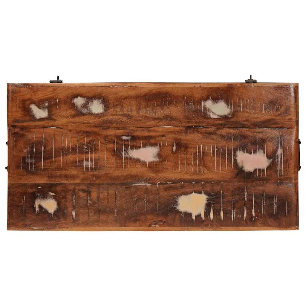 Aufbewahrungsbox mit Speicher 70 x 35 x 40 cm Massives Altholz