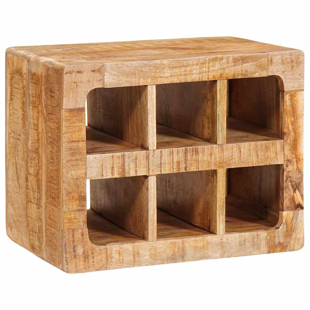 Weinregal mit Speicher Braun 44 x 30 x 35 cm Massivholz Mango
