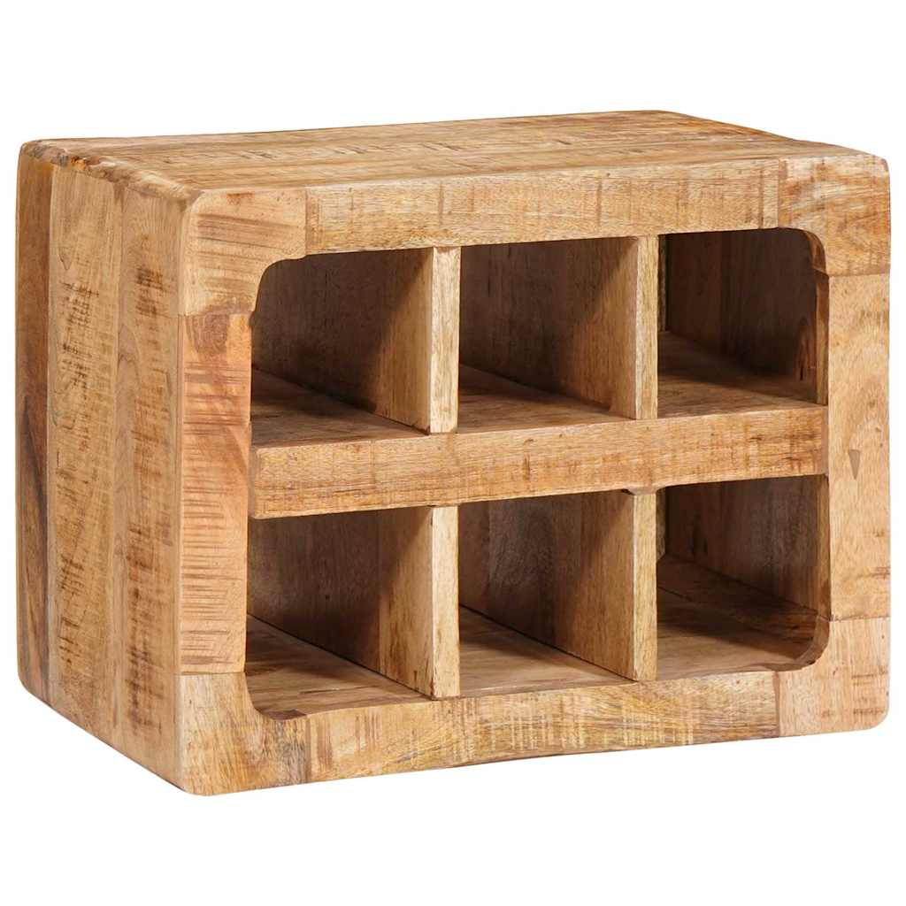 Weinregal mit Speicher Braun 44 x 30 x 35 cm Massivholz Mango