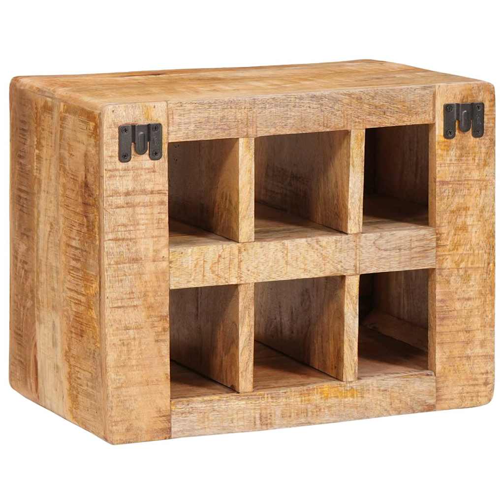 Weinregal mit Speicher Braun 44 x 30 x 35 cm Massivholz Mango