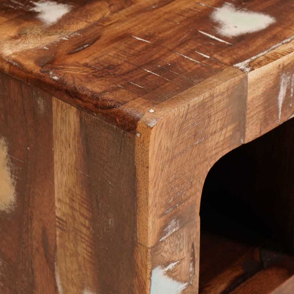 Weinregal Braun 44 x 30 x 35 cm Massives upgecyceltes Holz