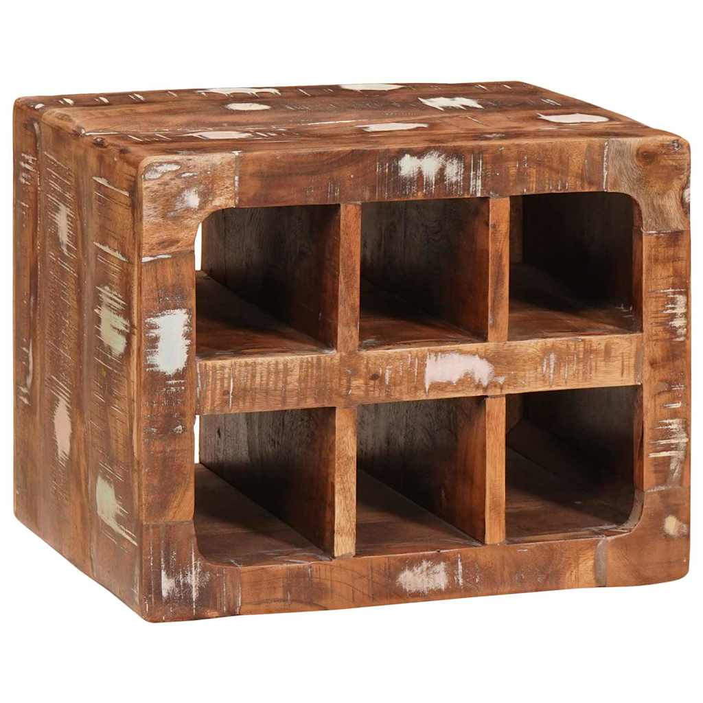 Weinregal Braun 44 x 30 x 35 cm Massives upgecyceltes Holz