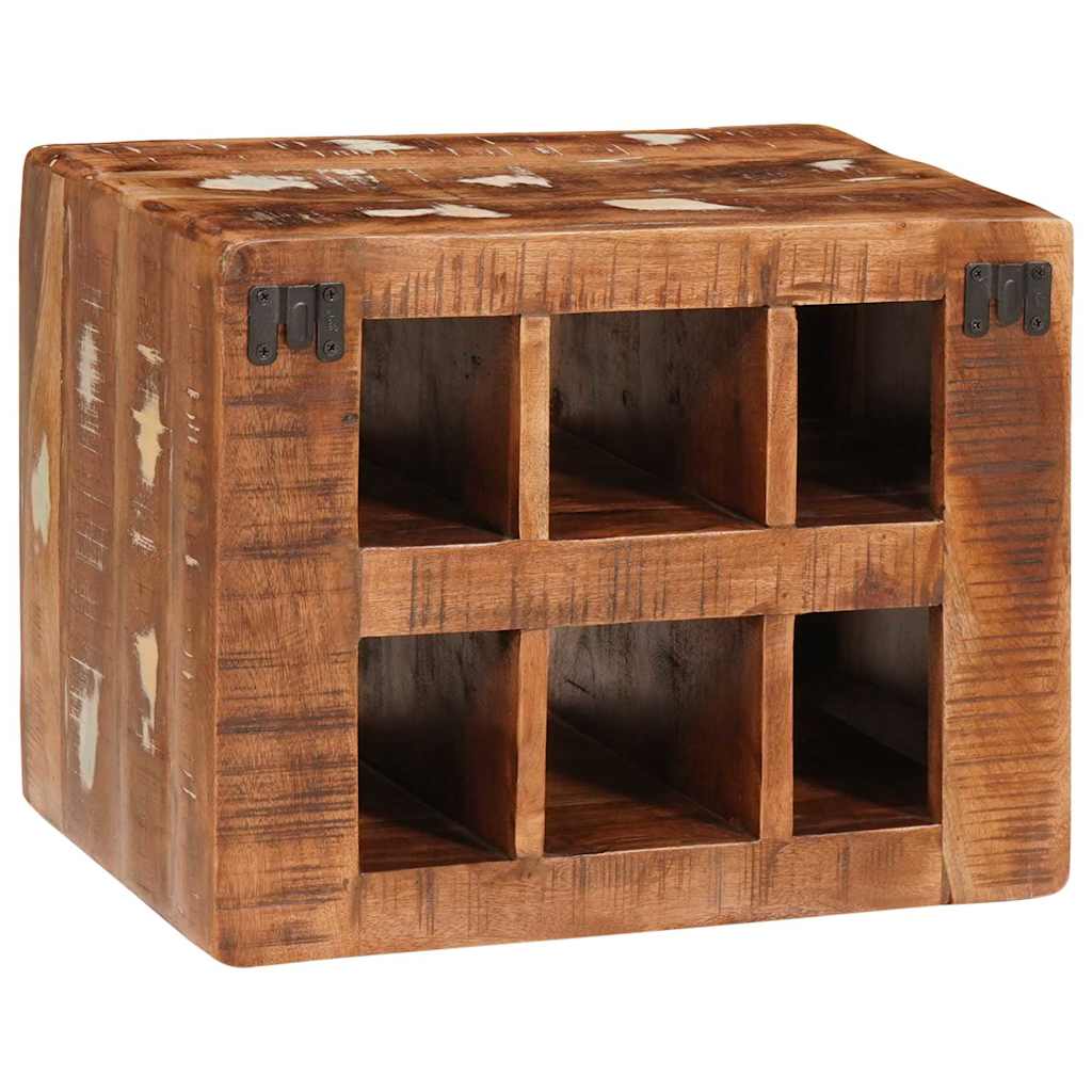 Weinregal Braun 44 x 30 x 35 cm Massives upgecyceltes Holz