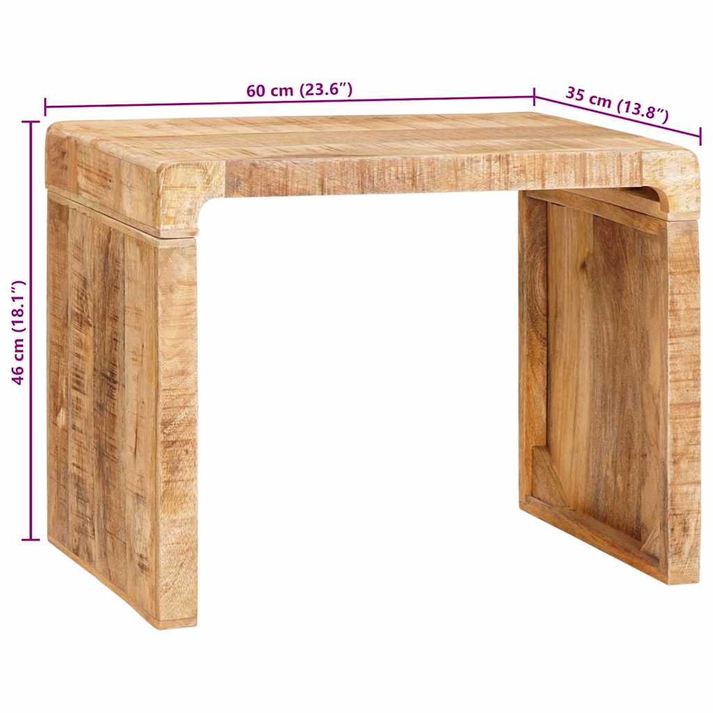 Beistelltisch Braun 60 x 35 x 46 cm Massivholz Mango