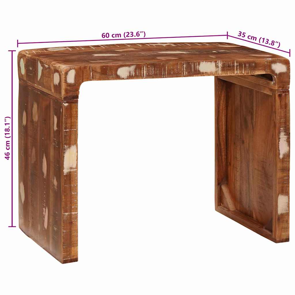 Beistelltisch Braun 60 x 35 x 46 cm Massives upgecyceltes Holz