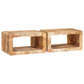Nachttisch 2 pcs Braun 45 x 30 x 24 cm Massivholz Mango